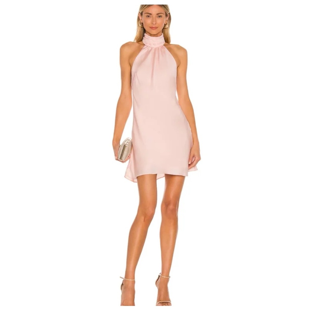 Elegant Pink Halter Dress